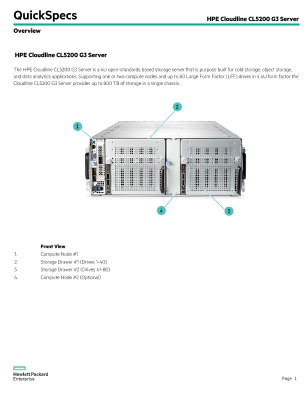 HPE Cloudline CL5200 G3 Server – North America version thumbnail