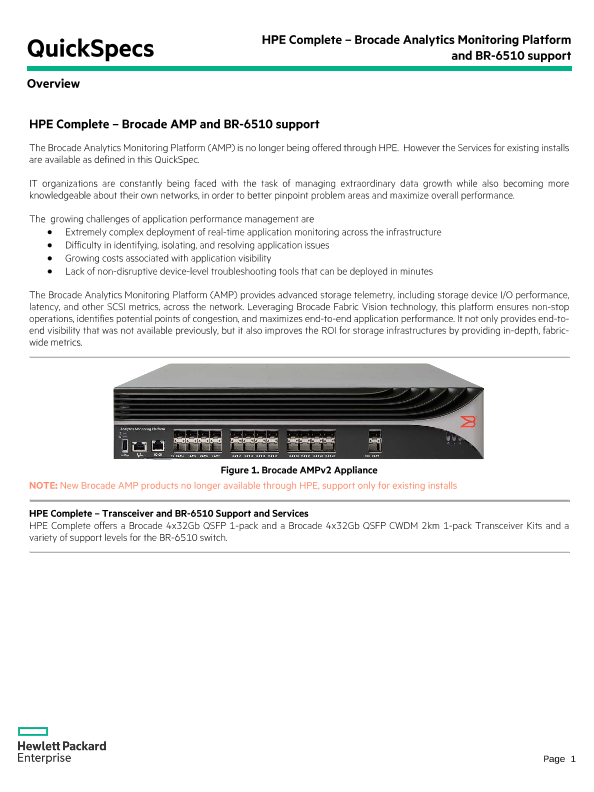 HPE Complete – Brocade Analytics Monitoring Platform and BR-6510 support thumbnail