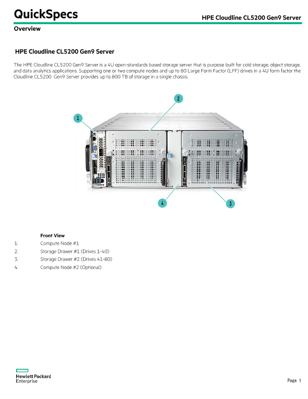 HPE Cloudline CL5200 Gen9 Server – North America version thumbnail