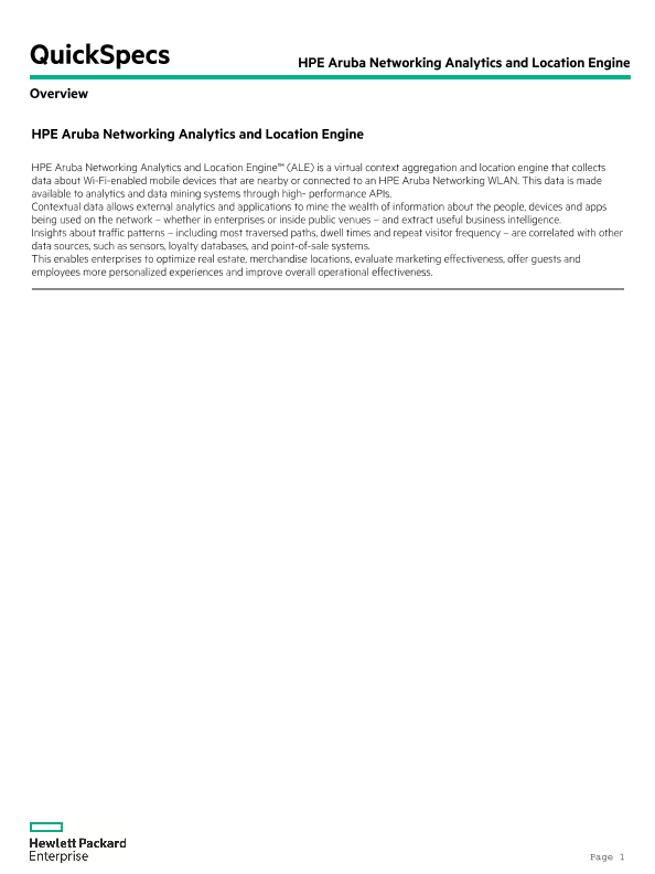 HPE Aruba Networking Analytics and Location Engine thumbnail