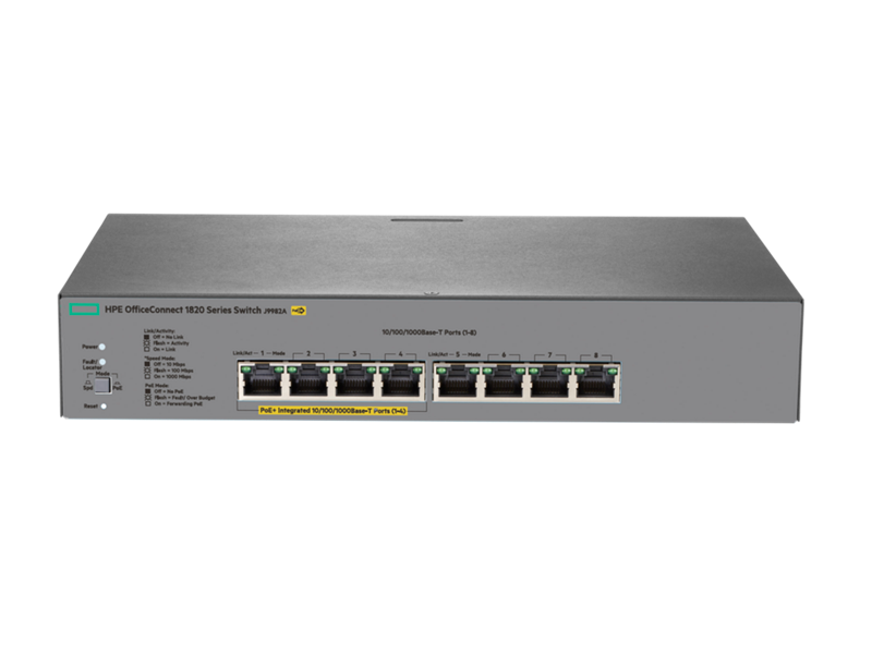 HPE OfficeConnect 1820 8G PoE+ (65W) Switch, J9982A