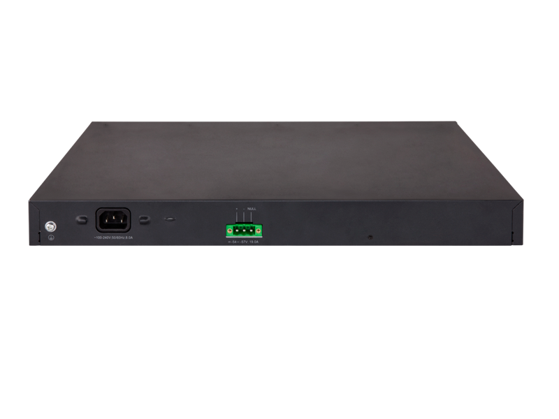 HPE 5130-48G-PoE+-4SFP+ (370W) EI Switch, rear facing