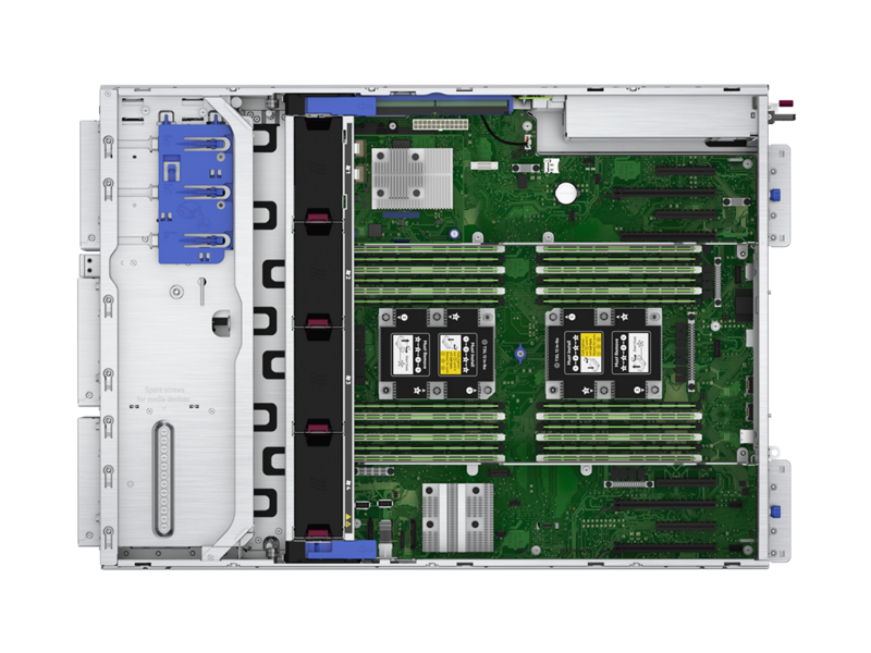 HPE ProLiant ML350 Gen10 4214R 1P 32GB-R P408i-a 8SFF 800 瓦冗余电源（1 个）服务器 Top view open