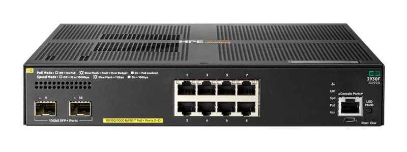 HPE Aruba Networking 2930F 8G PoE+ 2SFP+ TAA 준수 스위치 | HPE Store South Korea