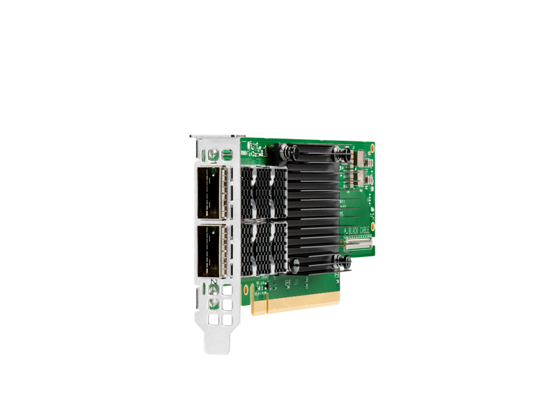HPE InfiniBand HDR100/Ethernet 100Gb 2ポート940 QSFP56アダプター Left facing