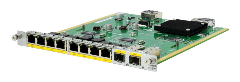 HPE MSR 8-port 10/100/1000BASE-T / 2-port 1000BASE-X (Combo) Switch HMIM Module, JG741A