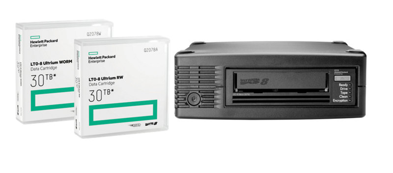 HPE LTO-8 Ultrium RW Data Cartridge, LTO-8 Ultrium WORM Data Cartridge, HPE StoreEver LTO-8 Ultrium 30750 Tape Drive