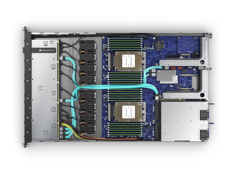 HPE Cloudline CL2100 Gen10 Server - Top Down Interior