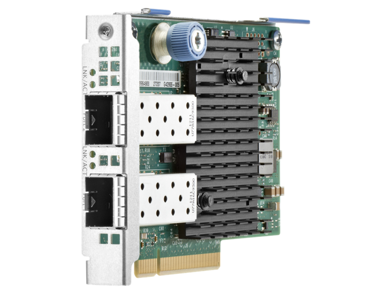 HPE Ethernet 10 Gb FLR-SFP+ X520-DA2 Adapter mit 2 Anschlüssen Right facing