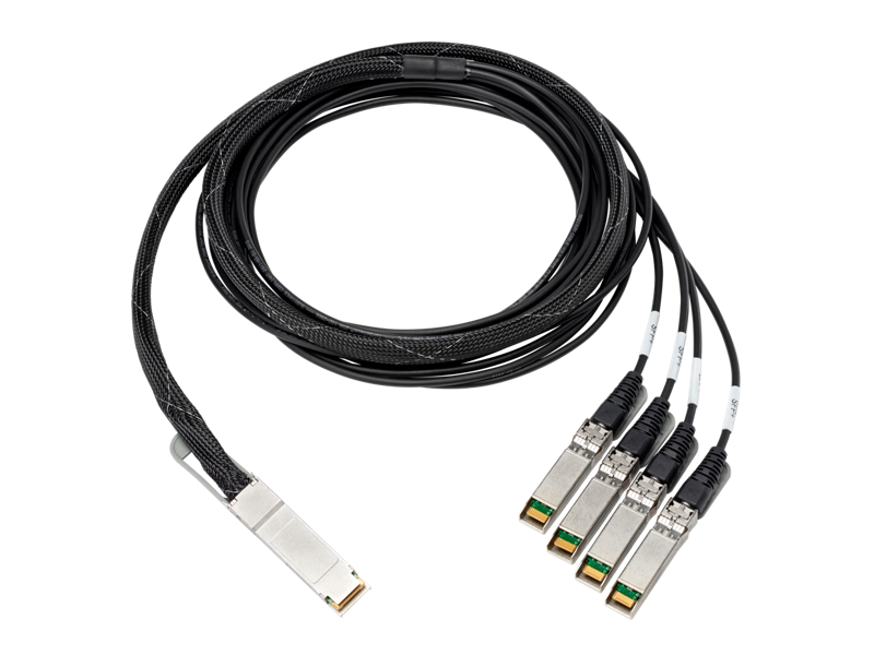 HPE 100Gb QSFP28 to 4x25G SFP28 3m Direct Attach Copper Cable, HPE 100Gb QSFP28 to 4x25G SFP28 5m Direct Attach Copper Cable