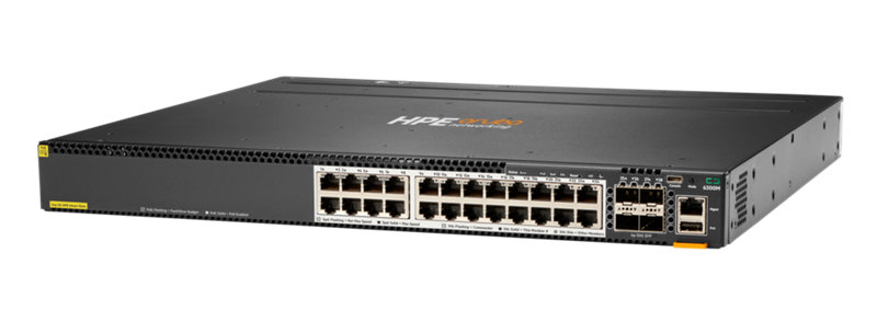 HPE Aruba Networking 6300M 24-port HPE Smart Rate 1/2.5/5GbE Class 6 PoE and 4-port SFP56 Switch