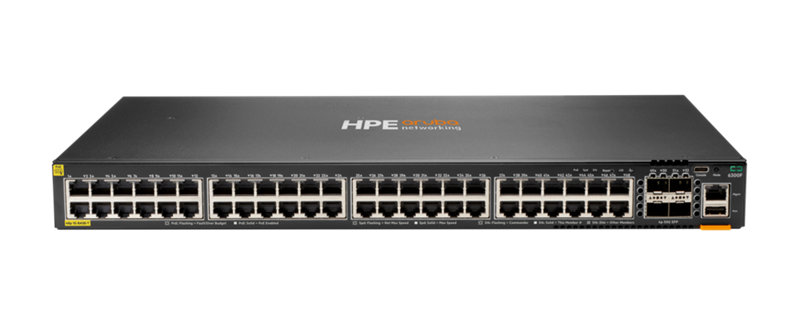 Aruba 6300F 48-port 1GbE Class 4 PoE and 4-port SFP56 Switch