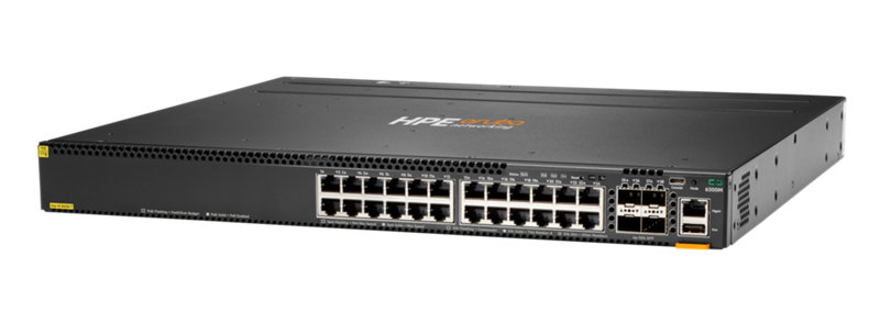 Aruba 6300M 24-port 1GbE Class 4 PoE and 4-port SFP56 Switch