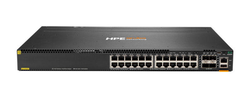 Aruba 6300M 24-port 1GbE Class 4 PoE and 4-port SFP56 Switch