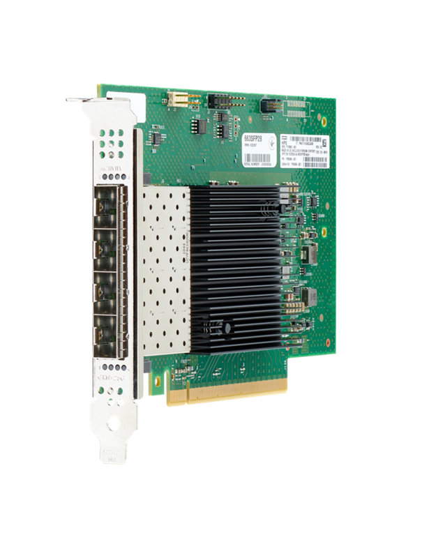 Intel E810-XXVDA4 Ethernet 10/25Gb 4-port SFP28 Adapter for HPE Left facing