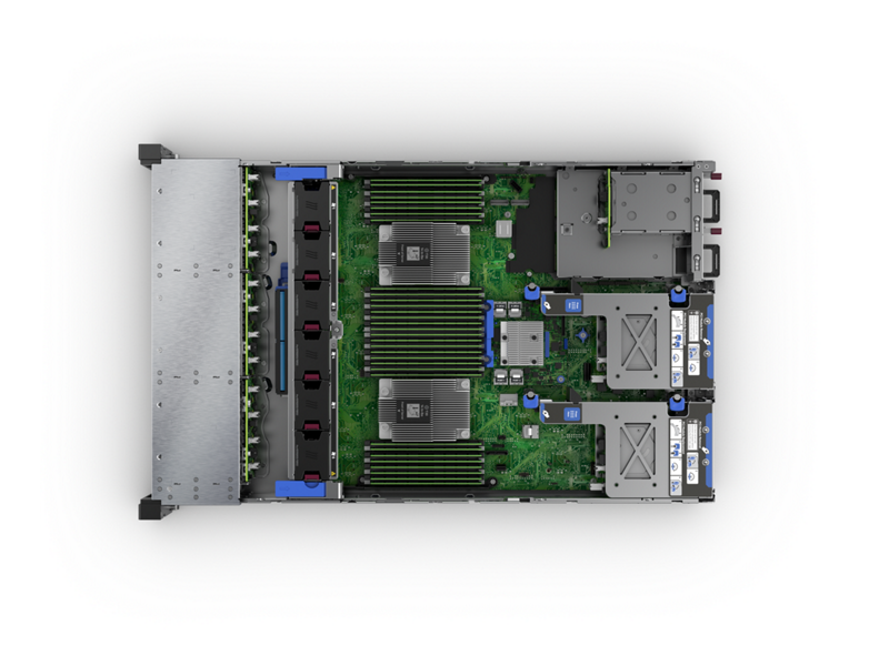 HPE ProLiant DL385 Gen10 Plus Server Imagery - Top Down Interior