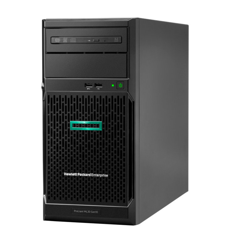 HPE ProLiant ML30 Gen10 E-2224 1P 16GB-U S100i 8SFF 1x500W RPS Server | HPE  Store US