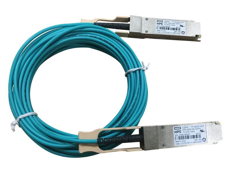 HPE X2A0 40G QSFP+ to QSFP+ 7m Active Optical Cable, JL287A