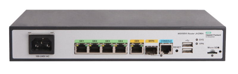 HPE MSR954 1GbE SFP 2GbE-WAN 4GbE-LAN CWv7 Router, JH296A