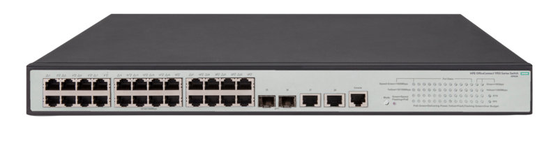 HPE OfficeConnect 1950-24G-2SFP+-2XGT-PoE+(370W) Switch, JG962A