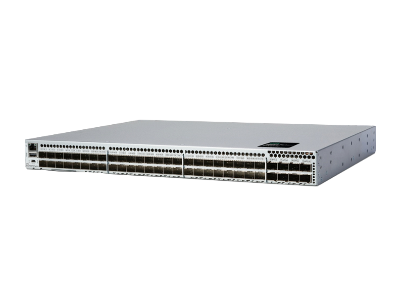 HPE SN6700B 64Gb 56/24 24ポート32Gb短波SFP28内蔵ファイバーチャネルスイッチ Left facing