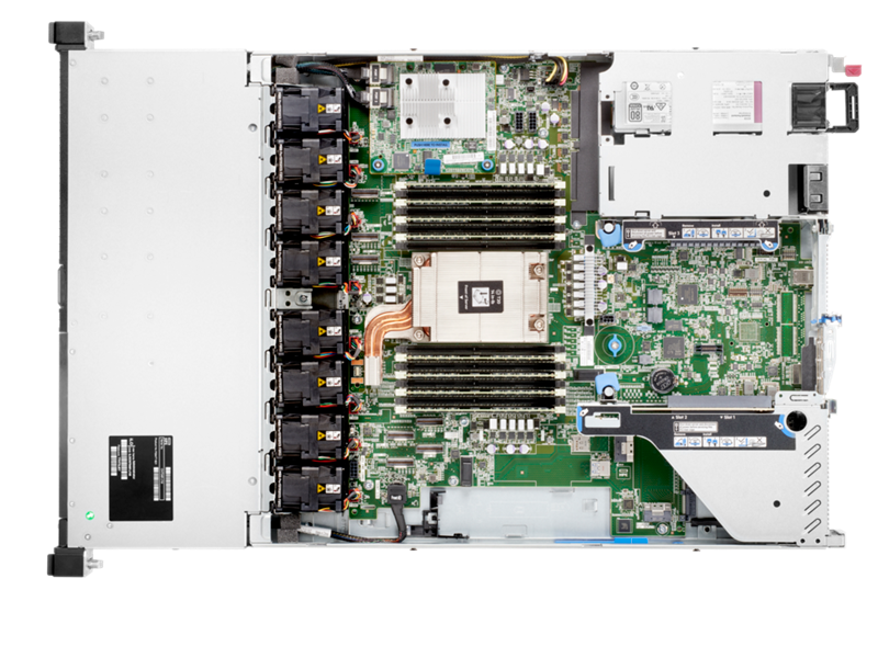 Serveur HPE ProLiant DL325 Gen10 Plus v2 7443P 2.85 GHz 24 cœurs 1 processeur 32 Go-R 8 lecteurs à petit facteur de forme Module d’alimentation 800 W Top view open
