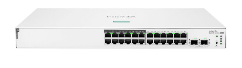 HPE Aruba Networking Instant On 1830 24G 12p Class4 PoE 2SFP 195W Switch