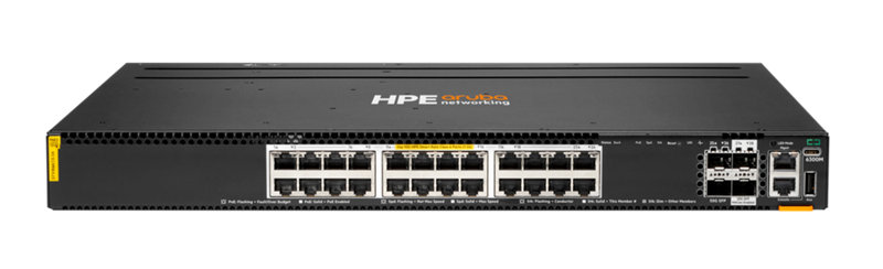 HPE Aruba Networking CX 6300M 24p Smart Rate 1G/2.5G/5G/10G Class6 PoE 2p  50G 2p 25G Switch