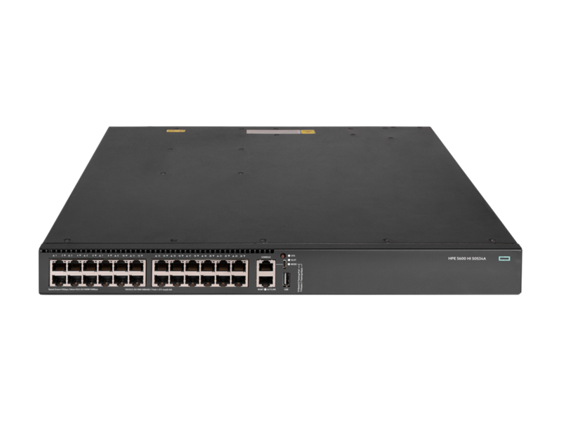 HPE FlexNetwork 5600HI 24P Multigigabit 100M/1G/2.5G/5G/10GBase-T PoE8 1 Slot Switch Center facing