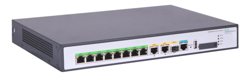 HPE FlexNetwork MSR958 1GbE and Combo 2GbE WAN 8GbE LAN PoE Router, JH301A