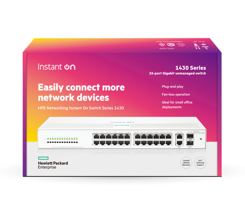 Aruba Instant On 1430 26G 2SFP Switch | HPE Store US