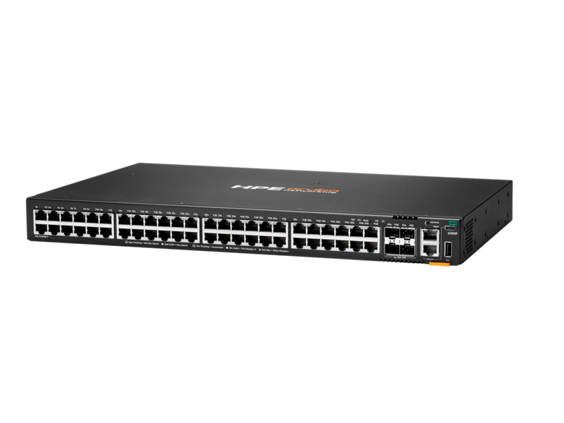 HPE Aruba Networking CX 6200F 48G 4SFP+スイッチ Left facing