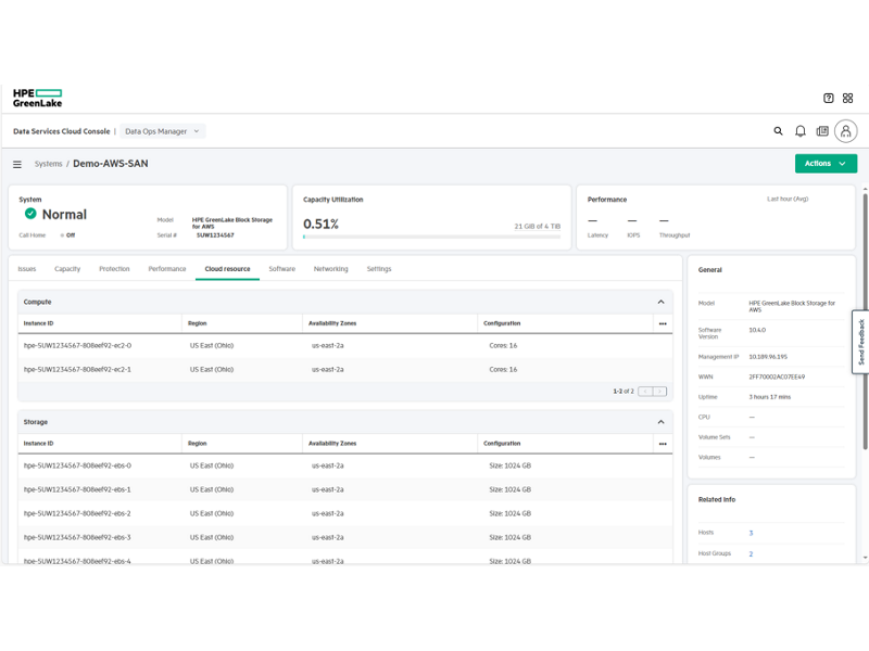 HPE GreenLake Block Storage for AWS HPE GreenLake Block Storage for AWS