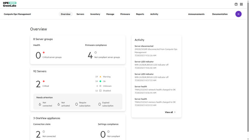 HPE Compute Ops Management-OneView Edition | HPE | OID1014717272