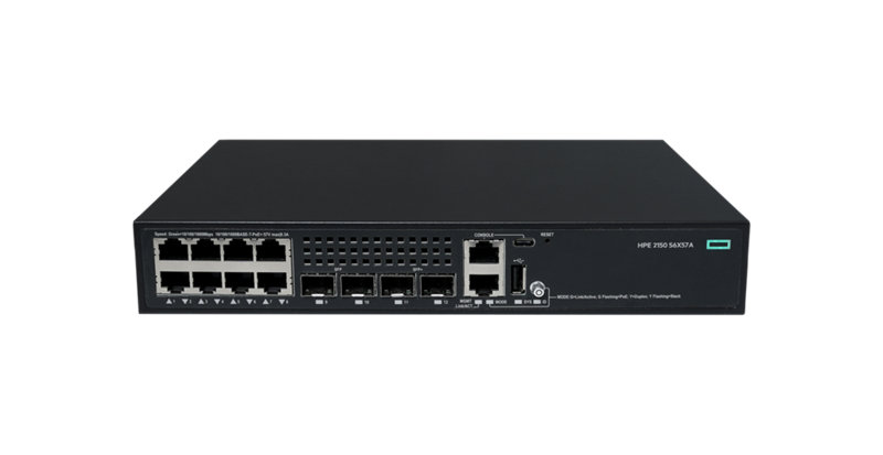 HPE Networking CW 2150 8p 10M/100M/1G PoE+ 2p SFP 1G 2p SFP+ 1G/10G 125W Switch
