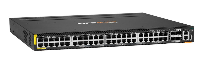 HPE Networking CX6300M 48p 1G Class8 PoE 2p SFP56 50G 2p SFP28 25G MACsec TAA Sw Right facing
