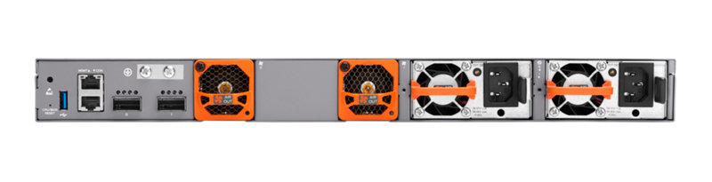HPE Networking EX5200 24x100M/1G/2.5G/5G/10G MACsec AES-256 CL8 2x100G AFO 2xFan AC Campus Switch Rear facing