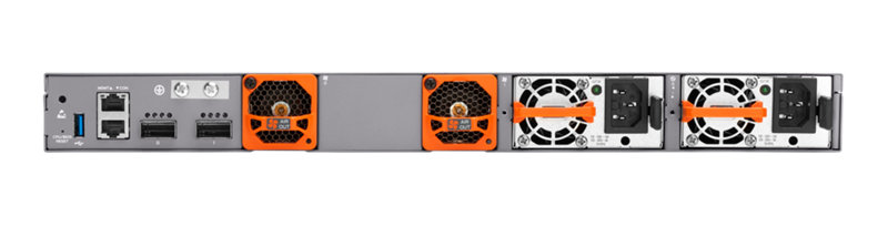 HPE Networking EX5200 24x100M/1G/2.5G/5G/10G MACsec AES-256 2x100G AFO 2xFan AC Campus Access Switch Rear facing