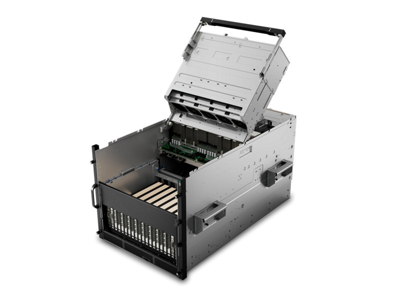 HPE ProLiant DL585a Gen13 Server_Still_Rotated_Top-Tray_Front-Offset_Top-Down_TRANSPARENT