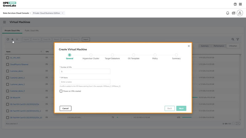 Deploy On-Premises Virtual Machines with HPE GreenLake for Private Cloud Business Edition