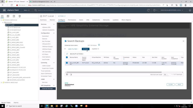 HPE SimpliVity: HPE StoreOnce Catalyst Cloud Bank