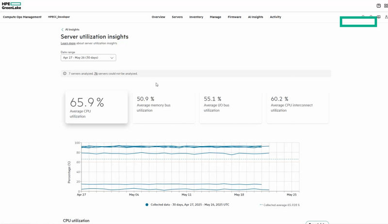 AI-powered server utilization insights from HPE Compute Ops Management ...