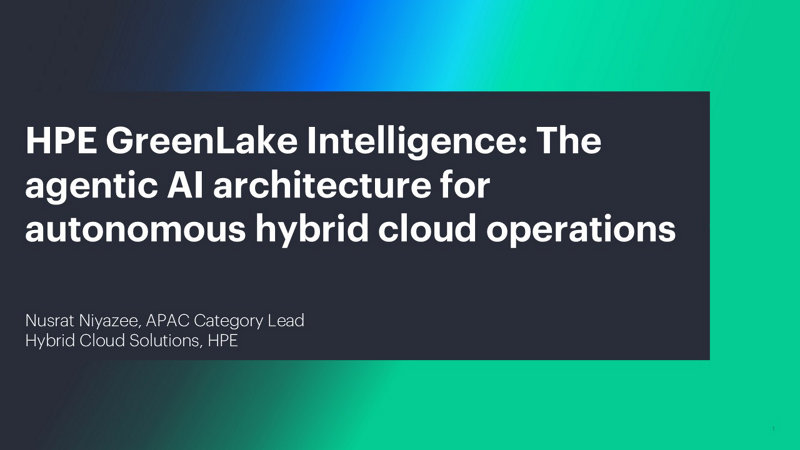 HPE GreenLake Intelligence - The agentic AI architecture for autonomous ...