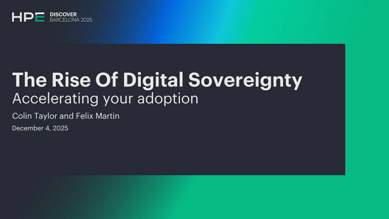 The Rise of Digital Sovereignty: Accelerating Your Adoption | HPE Singapore