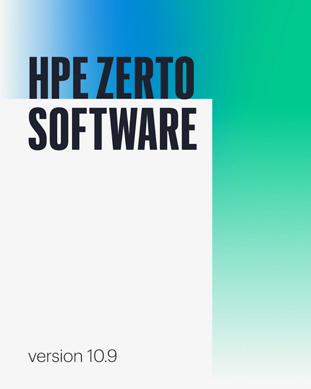 HPE Zerto Software version 10.9