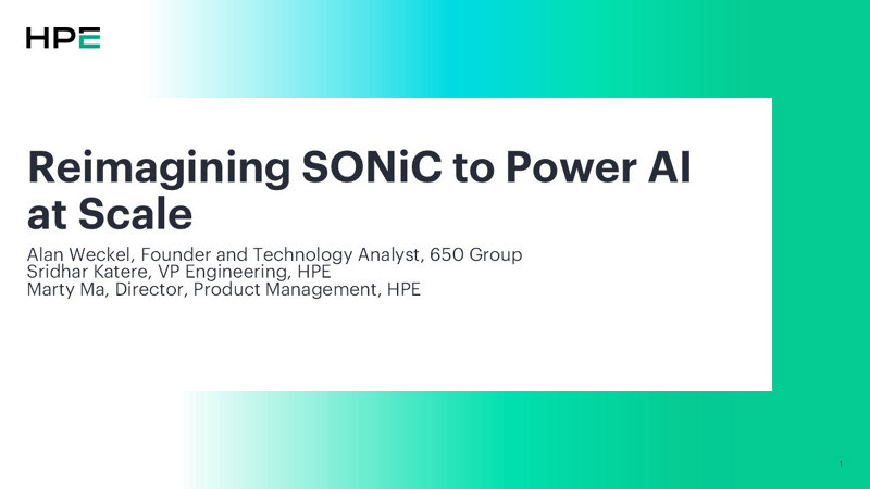 Reimagining SONiC to Power AI at Scale | HPE India